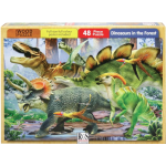 A4 "Dinosaurs in the Forest" 48 Piece Wooden Puzzle    